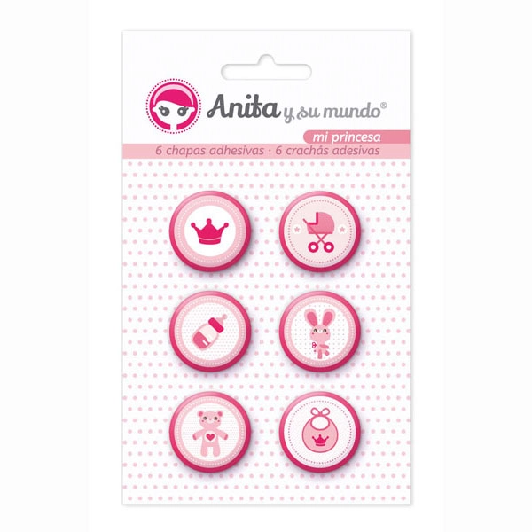 PACK6 CHAPAS ADHES. MI PRINCESA 25MM GRAFOPLAS REF.37010211 PACK6 CHAPAS ADHES. MI PRINCESA 25MM GRAFOPLAS REF.37010211